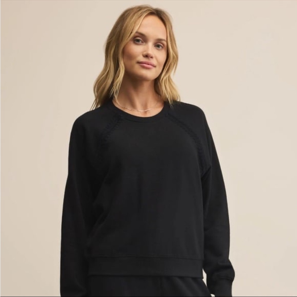 NWT Z Supply All Around Sweatshirt with Crochet trim